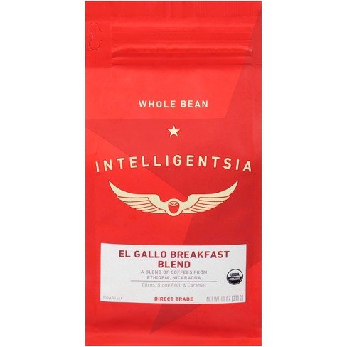 Intelligentsia Direct Trade Organic El Gallo Breakfast Blend Medium Roast Whole Bean Coffee 11oz Target