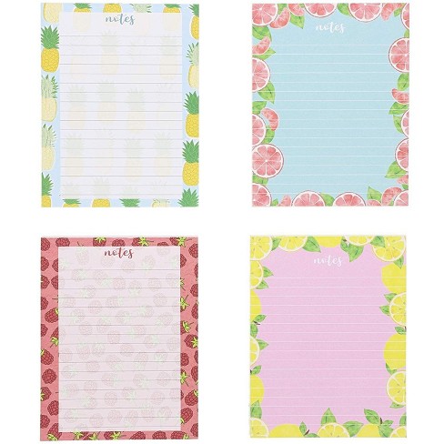 4 Pack Fruit Prints Design Notepads Notebooks Memo Pad Books Lined Paper For Kids Party Favors 4 25 X 5 5 Inches Target