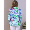 INSPIRE CHIC Women's Casual V Neck Floral Roll Up Long Sleeve Chiffon Button Down Fashion Blouses - image 4 of 4