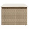 Garden Stool Black and Cream Poly Rattan, Powder-Coated SteelvidaXL - 4 of 4