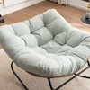 PAGED Modern Nursery Rocking Chair Chenille Upholstered Accent Chair with Metal Frame for Living Room, Bedroom - 3 of 4
