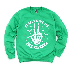 Simply Sage Market Women's Graphic Sweatshirt People Give Me The Creeps - 1 of 4