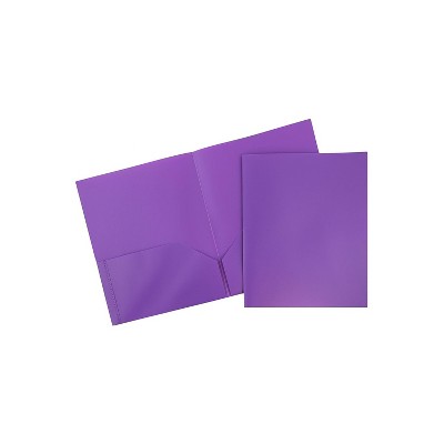 Jam Paper Plastic Two-pocket School Pop Folders Purple Bulk 96