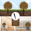 poetree 24" Fake Boxwood Plant – Seasonal Artificial Topiary Ball Tree with Ground Spike 2-Peck for Indoor & Outdoor Décor - 4 of 4