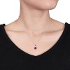EVERLY JEWELRY | Sterling Silver 0.06 CT Diamond TW & 2 4/5 CT TGW Created Ruby Heart Pendant With Chain - 3 of 4