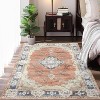 Bohemian Vintage Style Rug, Washable Low Pile Rug with Rubber Backing, Floral Floor Rug for Bedroom, Living Room, Home Office, Game Room - 3 of 4