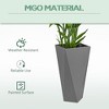 NAYSAYE Planter Set of 3 Modern Stackable Tall Planters with Drainage Holes for Garden and Patio, Gray, 13.8"*13.8"*28.8" - 3 of 4