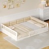 KTMBDW Full Size Montessori Floor Bed with Wood Slats for Girls and Boys, Floor Bed with Safety Guardrails and  Pillow, No Box Spring Needed - 3 of 4