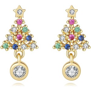 Christmas Earrings for Women | Hypoallergenic Tree & Moonstone Reindeer Studs - 1 of 4