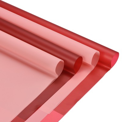 Unique Bargains Decorative DIY Craft Bouquet Gift Packaging Wrap Paper 22.4" x 22.4" 40 Sheets Carmine Peach Pink
