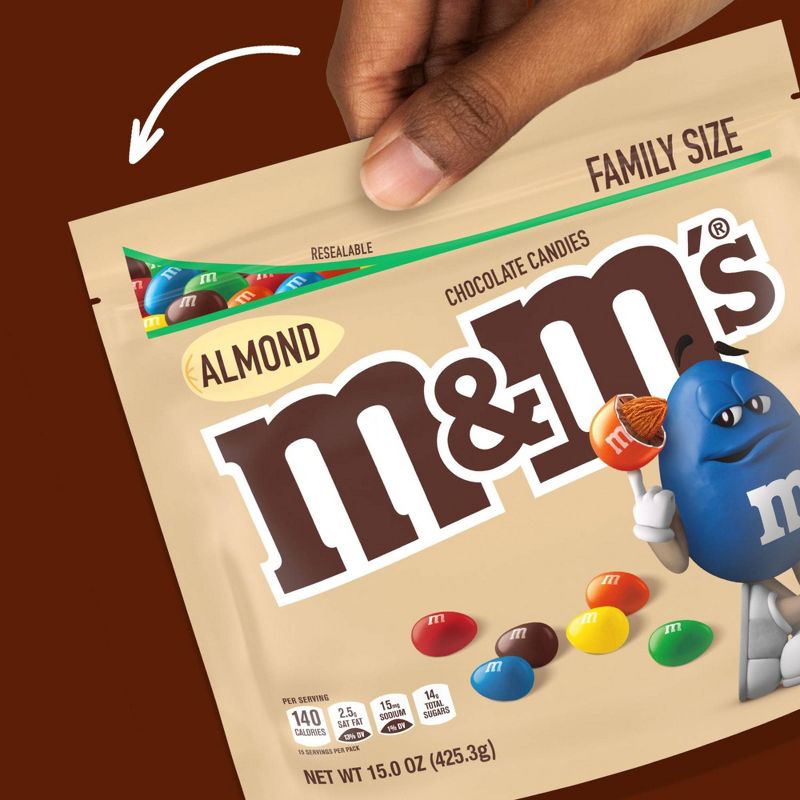 M&#38;M&#39;s Almond Family Size Chocolate Candy - 15oz, 5 of 10