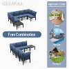 ALAULM 7 Pieces Metal Patio Furniture Set Modern Metal Outdoor Conversation Sets, Patio Sectional Sofa w/5 Inch Cushion and Coffee Table, Navy Blue - 3 of 4