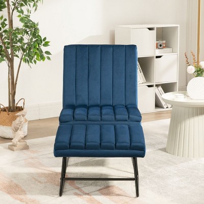 Recliner Chair, Lazy Chair With Footrest, 5 Backrest Settings, High Density Sponge Filling,velvet Lounge Chair Living Room