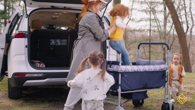 Navy Ink Quad All-Terrain Wagon Stroller with Canopy