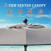 Kumasinova Rectangular Patio Umbrella with 8-Rib Frame,Outdoor Umbrella with Crank Lift&Tilt,Beach Umbrella for Pool&Resorts,Patio Market Umbrella - 4 of 4