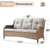 Gymojoy Outdoor 3-Seat Sofa PE Wicker Sofa Rattan Patio Sofa Couch For Garden - 2 of 4