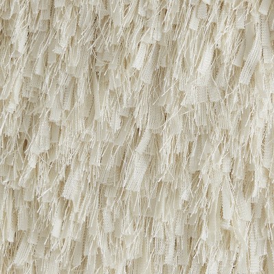 Whisper White Faux Fur Shag 18" Square Throw Pillow