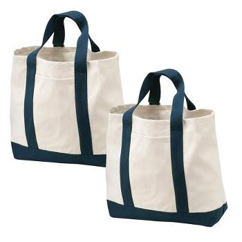 Chic and Practical Port Authority Ideal Twill Two-Tone Shopping Tote Bag - Durable twill Large capacityLarge capacity
