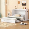 TIRAMISUBEST Full Size Murphy Bed with Charging Station and Drawer, Wood Folding Bed Frame with Honeycomb Pattern - 2 of 4
