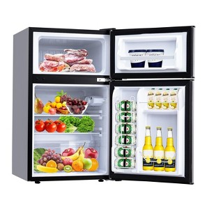 3.2 Cu.Ft Mini Fridge With Freezer – Two-Door Refrigerator With 5-Level Temperature Control, 3 Removable Shelves,Perfect - 1 of 4