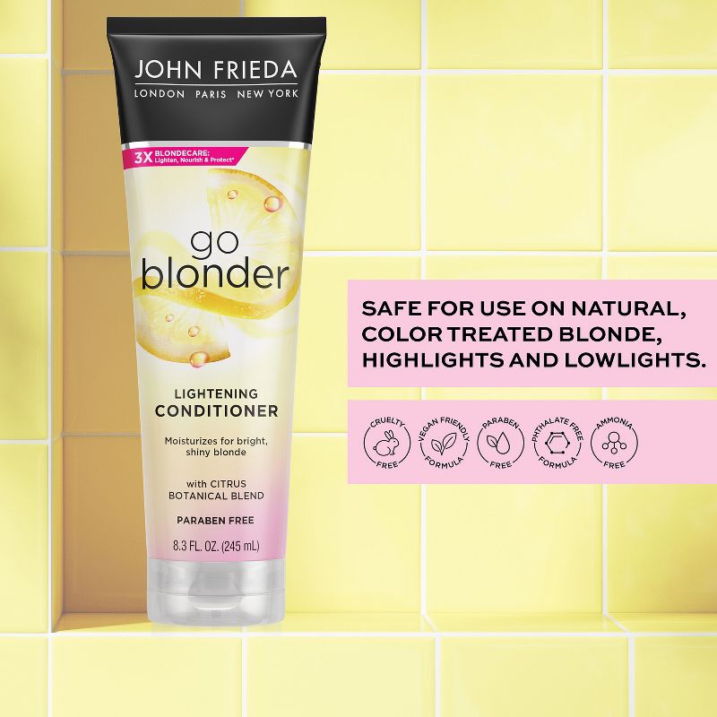 John Frieda Go Blonder Lightening Conditioner for Blonde Hair, Brighten Citrus and Chamomile - 8.3 fl oz, 6 of 12