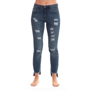 Just Love Denim Wash Ripped Jeggings for Women - 1 of 3