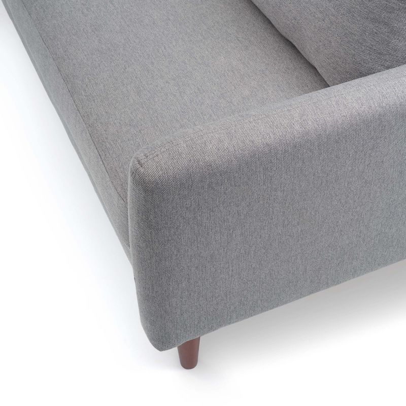 Mae Mid-Century Modern Curved Arm Sofa with Solid Wood Legs Light Gray - Mellow, 5 of 9