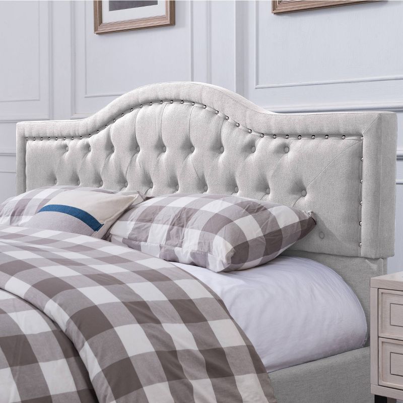 Virgil Upholstered Traditional Bed Set King Light Gray - Christopher Knight Home, 6 of 12