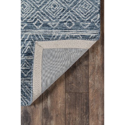 Urban Bohemia Hand-Hooked Gray Geometric Wool Runner Rug