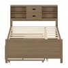 Full Size Captain Bed with Storage Bookcase Headboard, Trundle and Three Drawers - 4 of 4