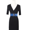 INSPIRE CHIC Women's Elastic Interlocking Buckle Sequin Waist Belt - 4 of 4