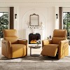 360° Swivel Power Recliner Chair w/ USB Port, Rocking Footrest & Lumbar Support - Leather Living Room/Bedroom Accent Chair, Brown - 3 of 4