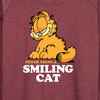 Women's - Garfield - Never Trust Smiling Cat Lightweight French Terry Wide Neck Long Sleeve Shirt - 2 of 4