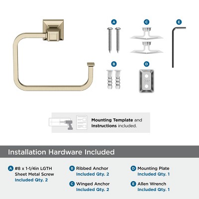 Golden Champagne Wall Mounted Towel Ring 5-3/4 inch