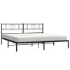 vidaXL California King Metal Bed Frame with Headboard, Sturdy Steel, Black, No Mattress - 2 of 4