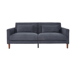 74" Loveseat Sofa, Corduroy Sofa Couch with 2 Pillows Small Modern Comfy Couch for Small Apartments, Living Room and Office gray - 1 of 1