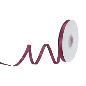 Unique Bargains Polyester Soft Decorative Cake Box Gift Wrapping Ribbon 1/4" x 25 Yard Dark Magenta - 1 of 4