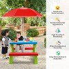 Infans 4 Seat Kids Picnic Table w/Umbrella Garden Yard Folding Children Bench Outdoor - 3 of 4