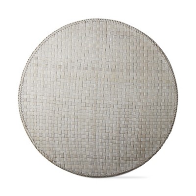tagltd Pantai Alabaster Textured Woven Round Single Placemat, 15.0 inches