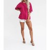 Women's Oversized Raw Edge Top - ZENANA - image 3 of 3