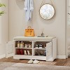 KTMBDW 2-Tier Storage Bench,Shoe Bench with Thickened Padded Seat Cushion, Entryway Bench with 2 Doors,Adjustable Shelf for Entryway,Living Room,White - 4 of 4
