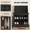 Aghana Digitals Farmhouse 3-in-1 Entryway Hall Tree: Bench, Coat Rack with 3 Hooks & Adjustable - 4 of 4