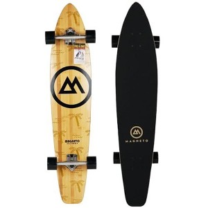 Magneto 44-inch Kicktail Cruiser Longboard Skateboard - Bamboo & Canadian Maple Deck - Commuting, Cruising, Carving (Palm Flats) - 1 of 4