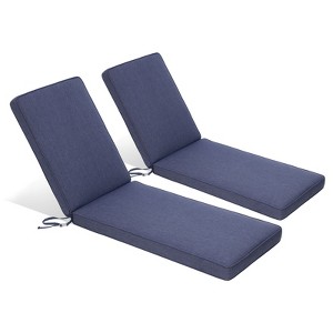 Aoodor 72 x 21 x 3 Inches Patio Chaise Lounger Cushions, Olefin Fabric Slipcovers with Sponge Foam, Set of 2 - 1 of 4