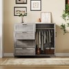 Multifunctional Wooden Dresser for Bedroom, 43.3'' H 2 Door Wardrobe Armoire Closet w/4 Drawers and Hanging Rod,Low Storage Cabinet for Hanging Cloth - 3 of 4