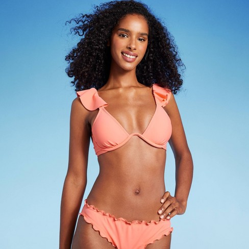 Women's Ruffle Continuous Underwire Bikini Top - Shade & Shore™ Pink Xl :  Target