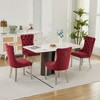 Lyngins Modern Armless Dining Chair Set of 2, High-end Tufted Solid Wood Kitchen Chair with Chrome Steel Legs, Velvet Upholstered Living Room Chair - 3 of 4