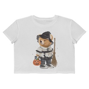 Social Collective Women Witch Bear Short Sleeve Graphic Cotton Cropped Loose T-shirt - 1 of 4
