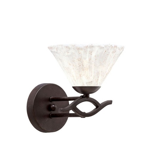 Toltec Lighting Revo 1 - Light Sconce , Dark Granite with 7 Italian Ice  Shade