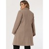 Agnes Orinda Women's Plus Size Winter Notched Lapel Double Breasted Pockets Long Overcoats - 4 of 4